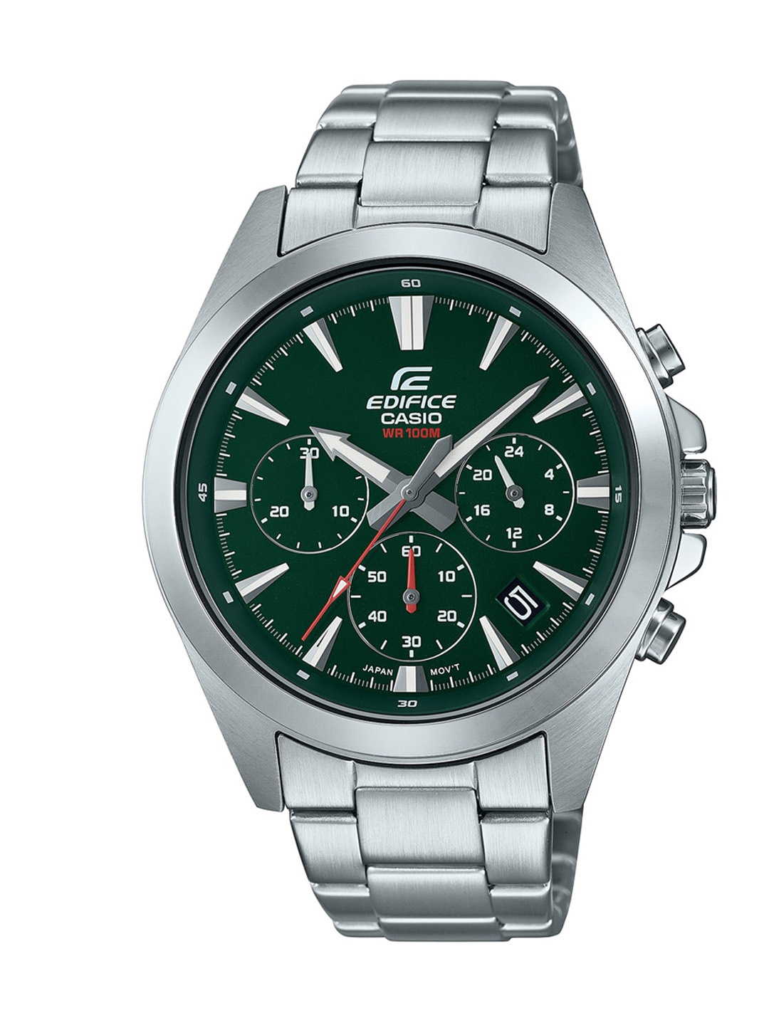

CASIO Men Green Dial & Silver Toned Stainless Steel Analogue Watch ED546 EFV-630D-3AVUDF