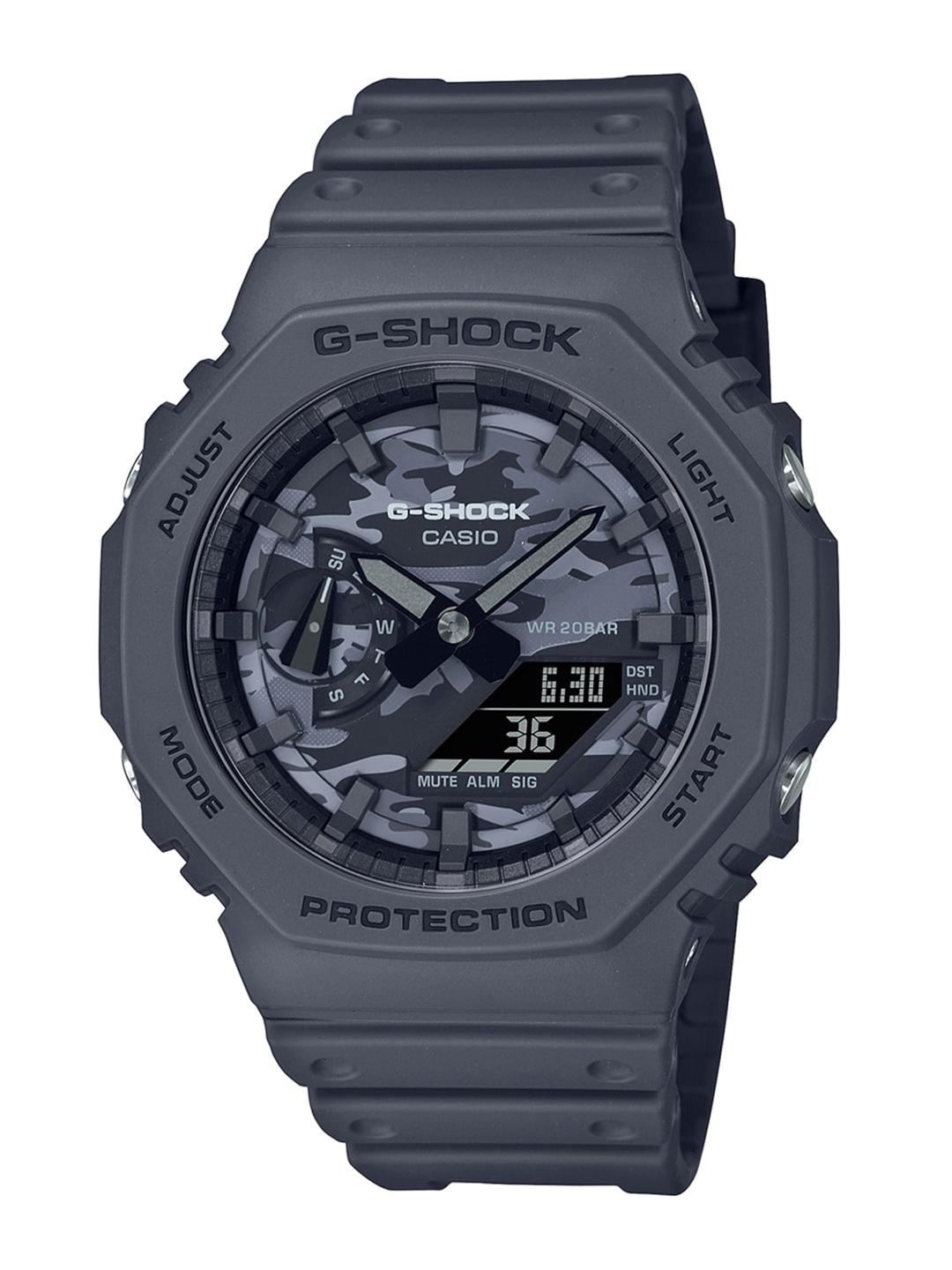 

CASIO G-Shock Men Printed Analogue & Digital Watch G1212- GA-2100CA-8ADR, Grey