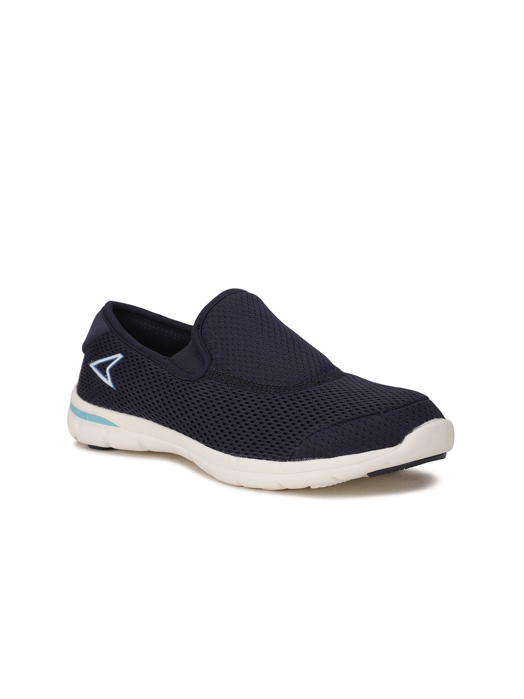 

Power Women Blue Textured Slip-On Sneakers