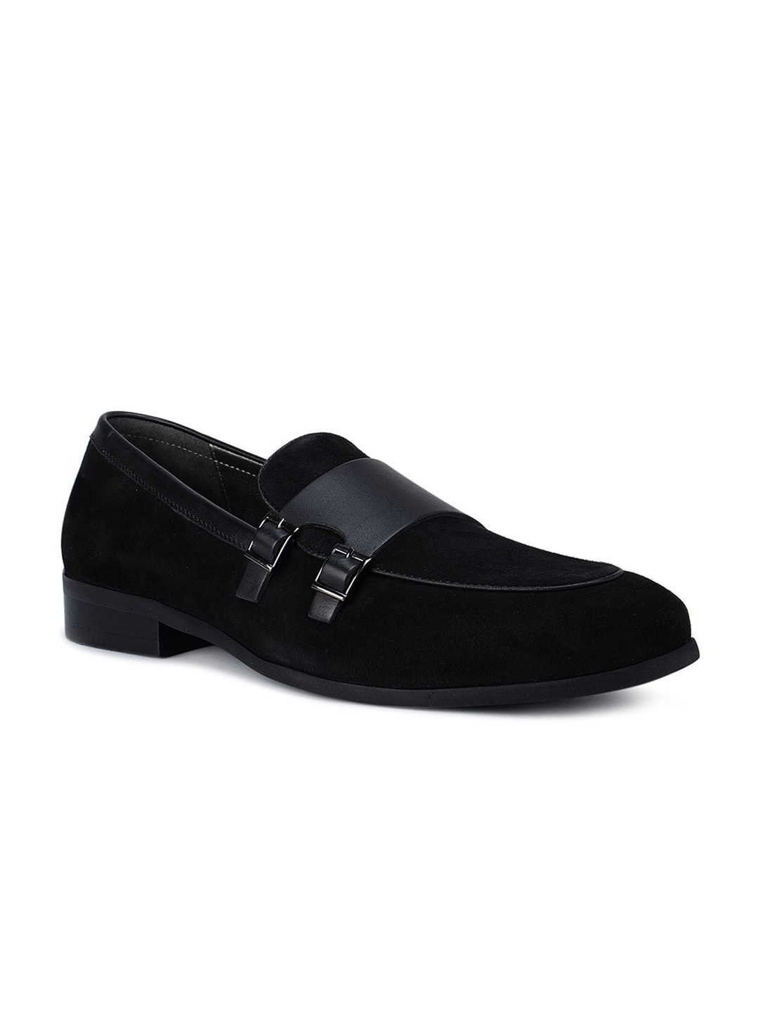 

ROSSO BRUNELLO Men Black Lightweight Suede Loafers