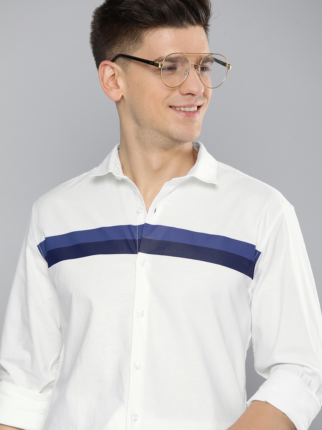 

Mast & Harbour Men White Pure Cotton Casual Shirt