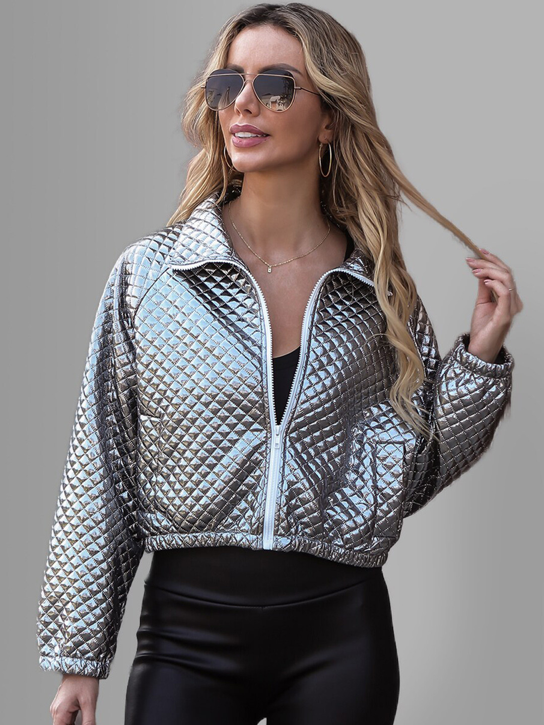 

JC Collection Women Silver-colored Coats
