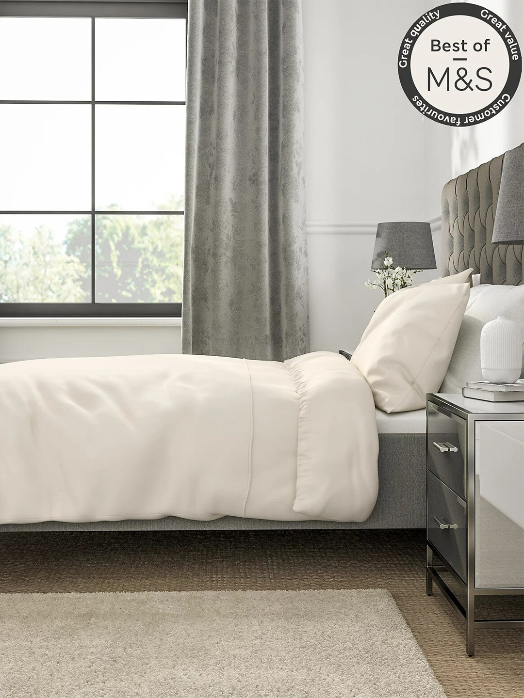 

Marks & Spencer Cream 230 TC Cotton King Bedsheet