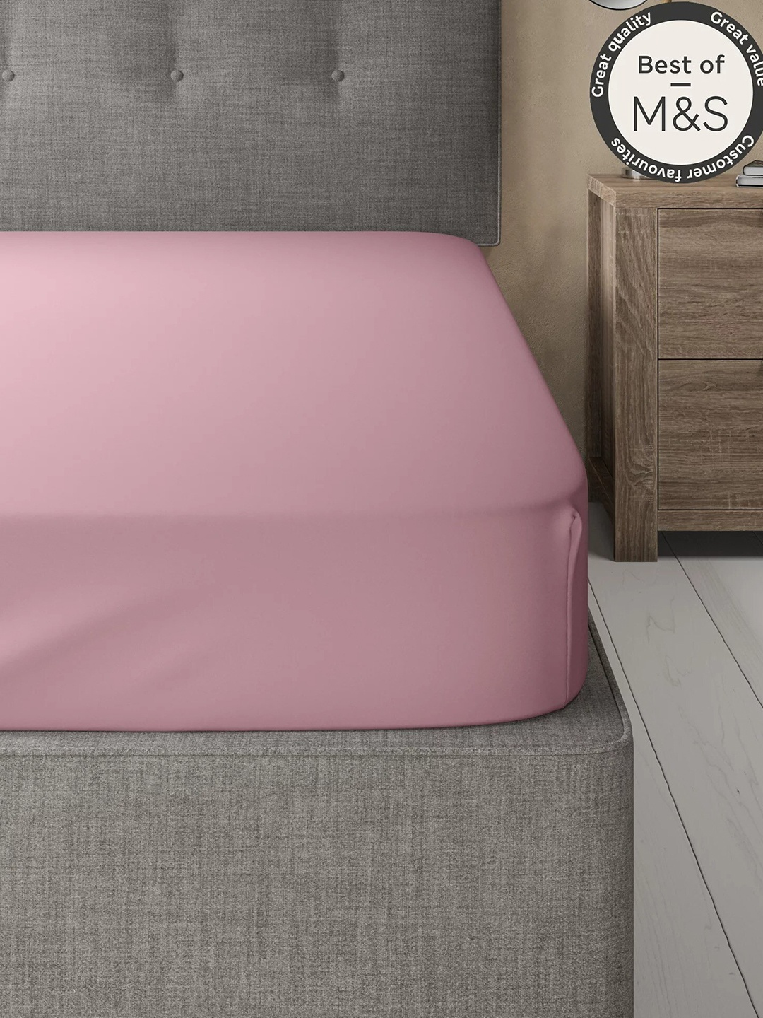 

Marks & Spencer Pink 230 TC Solid Double King Bedsheet