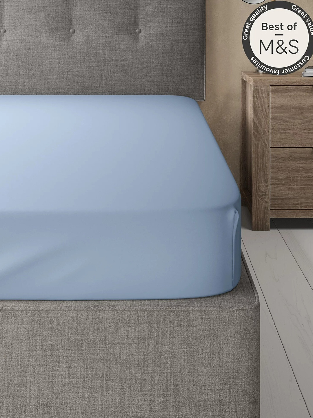 

Marks & Spencer Blue 230 TC Single Bedsheet