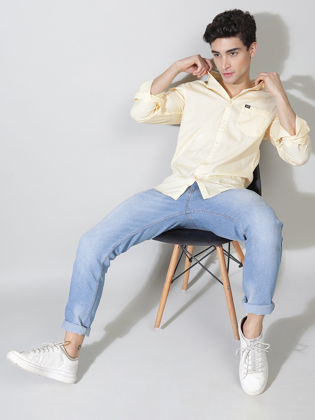 

The Indian Garage Co Men Yellow Comfort Regular Fit Cotton Casual Shirt
