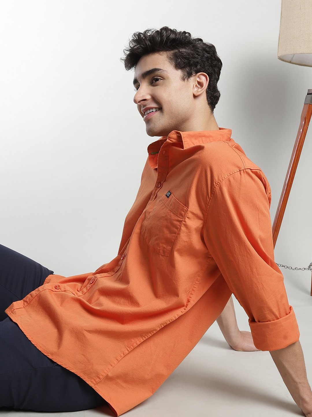 

The Indian Garage Co Men Orange Comfort Regular Fit Cotton Casual Shirt