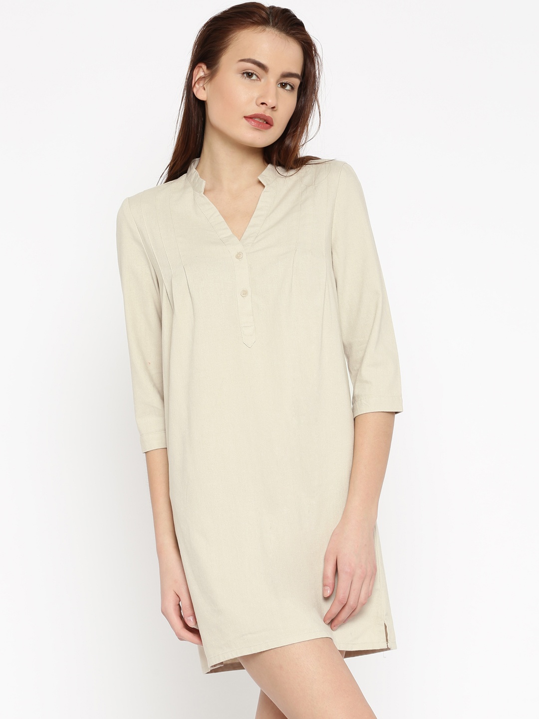 

Vero Moda Women Beige Shirt Dress