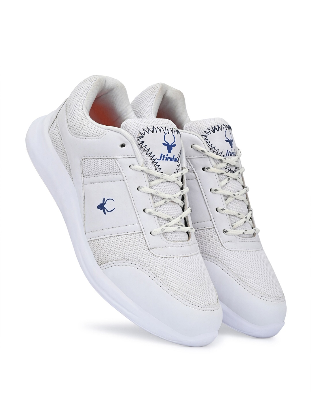 HIROLAS Men White Lace-Up Walking Shoes