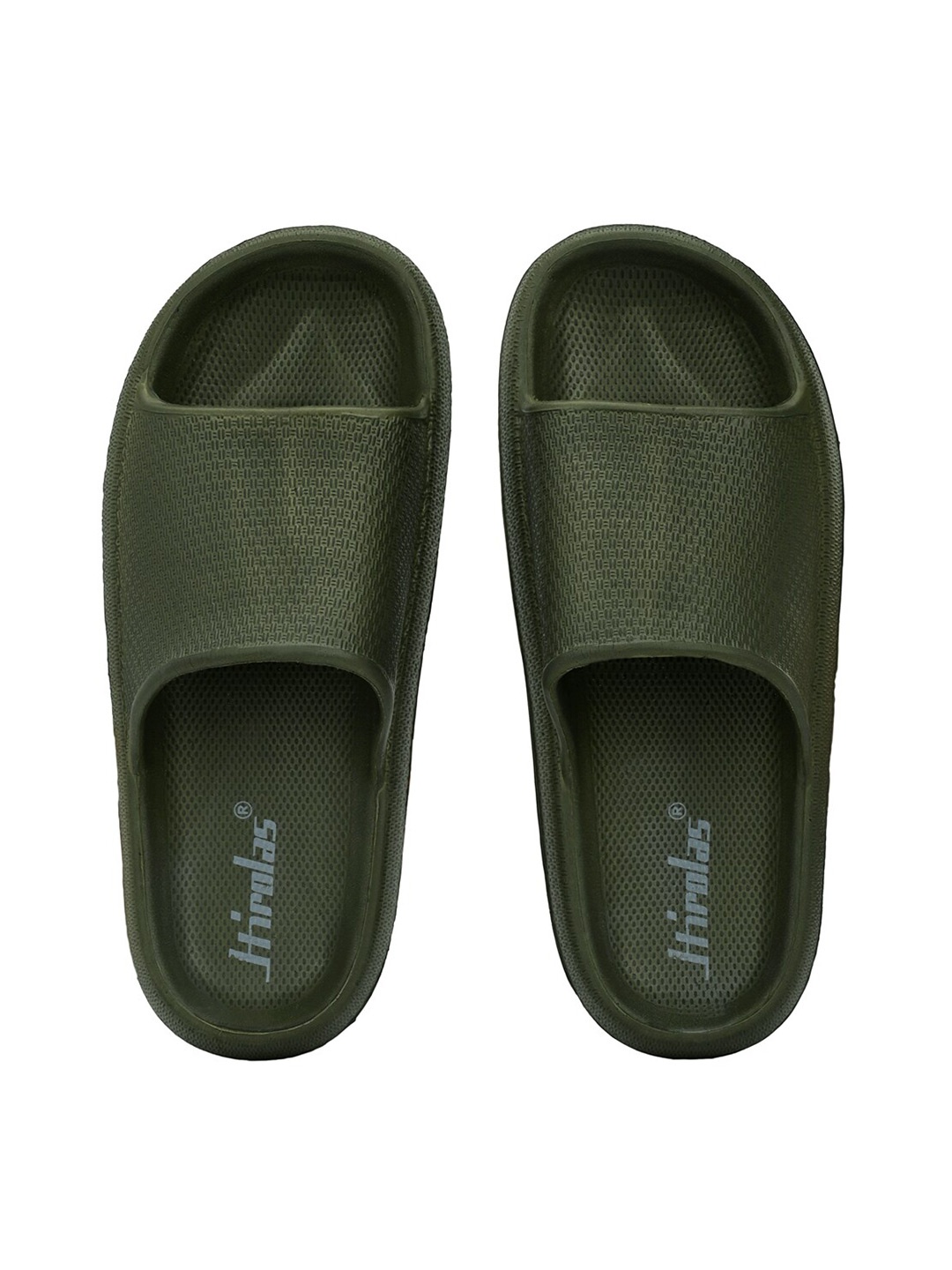 

HIROLAS Men Olive Green Comfortable Sliders