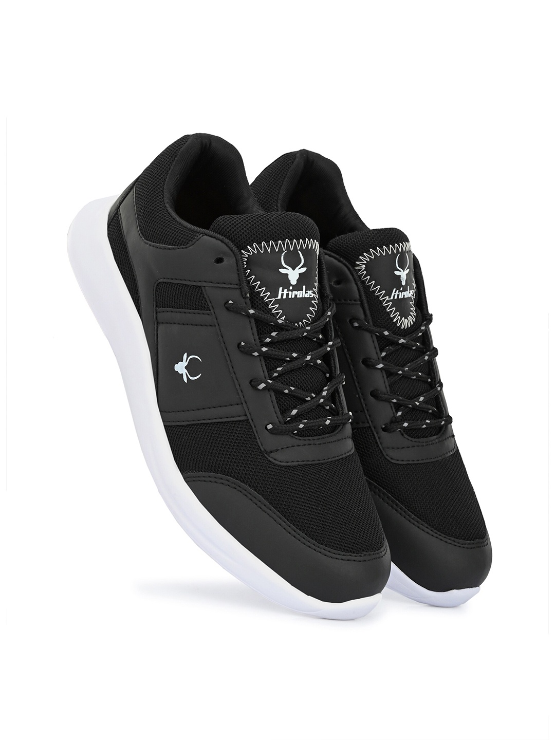 

HIROLAS Men Black Walking Sports Shoes