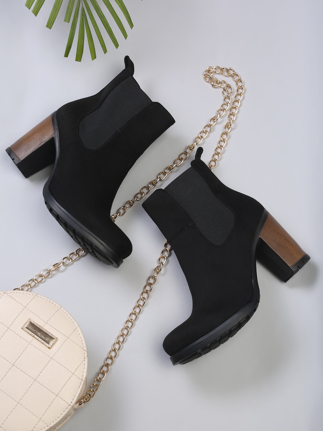 

The Roadster Lifestyle Co. Women Black Solid Suede Heeled Boots