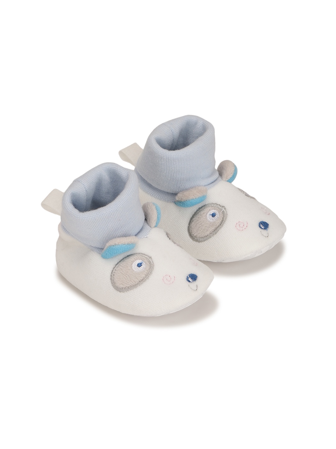

mothercare Infant Boys Off-White Socktop Puppy Embroidery Booties, Multi