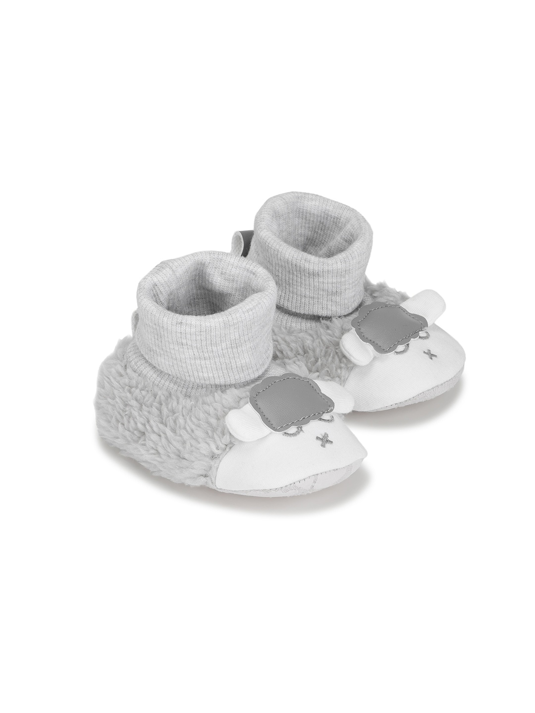 

mothercare Infant Grey Blue Sheep Embroidery Socktop Booties