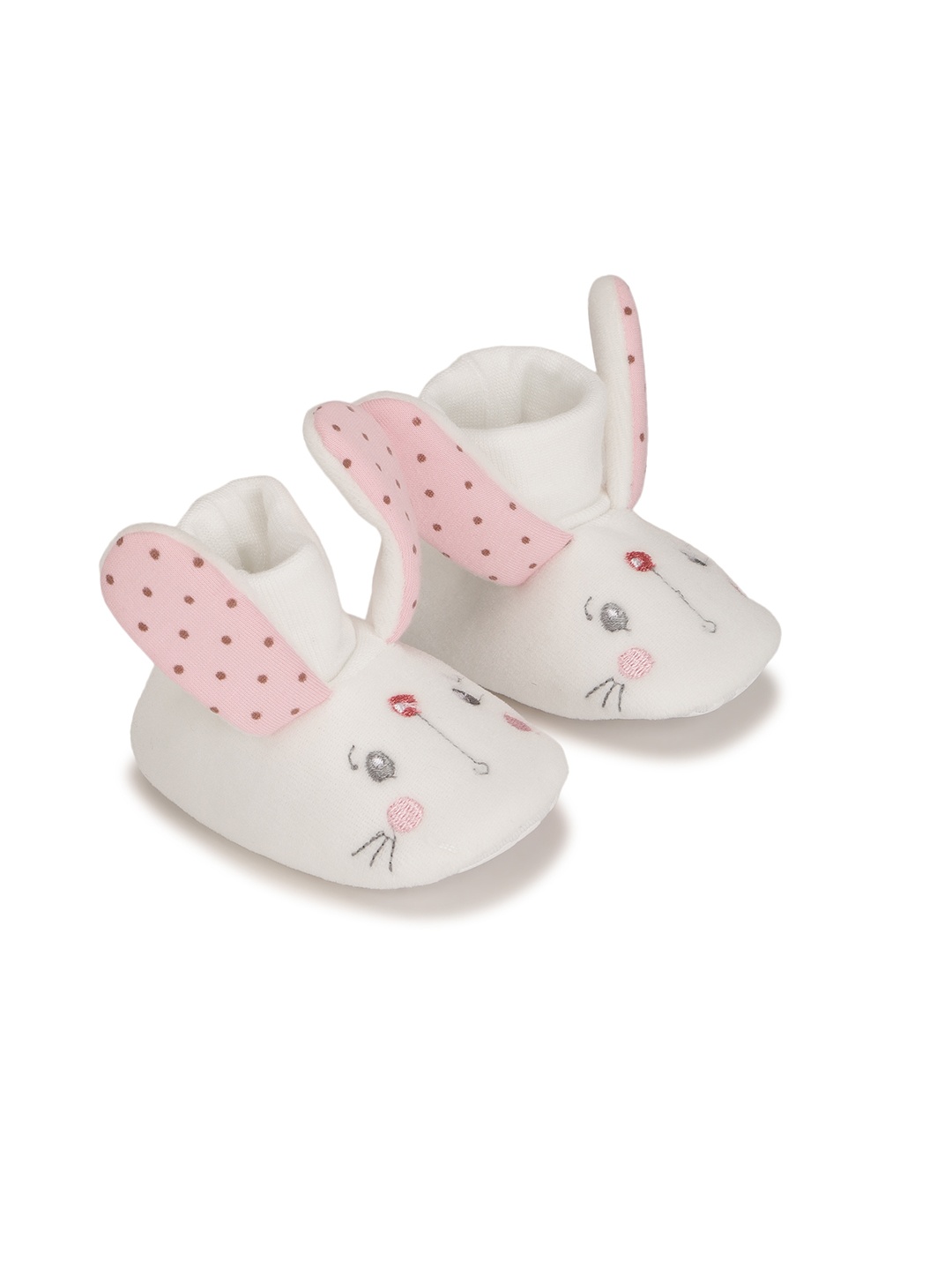 

mothercare Infant Girls White Bunny Embroidery Socktop Booties