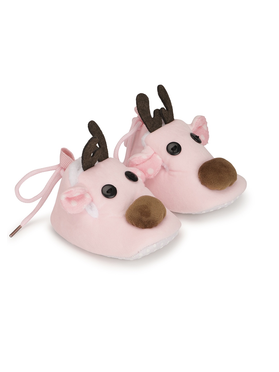 

mothercare Infant Girls Pink Socktop Deer Embroidered Booties