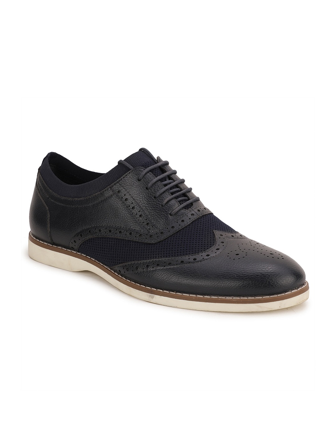 

Bata Men Blue Perforations PU Brogues
