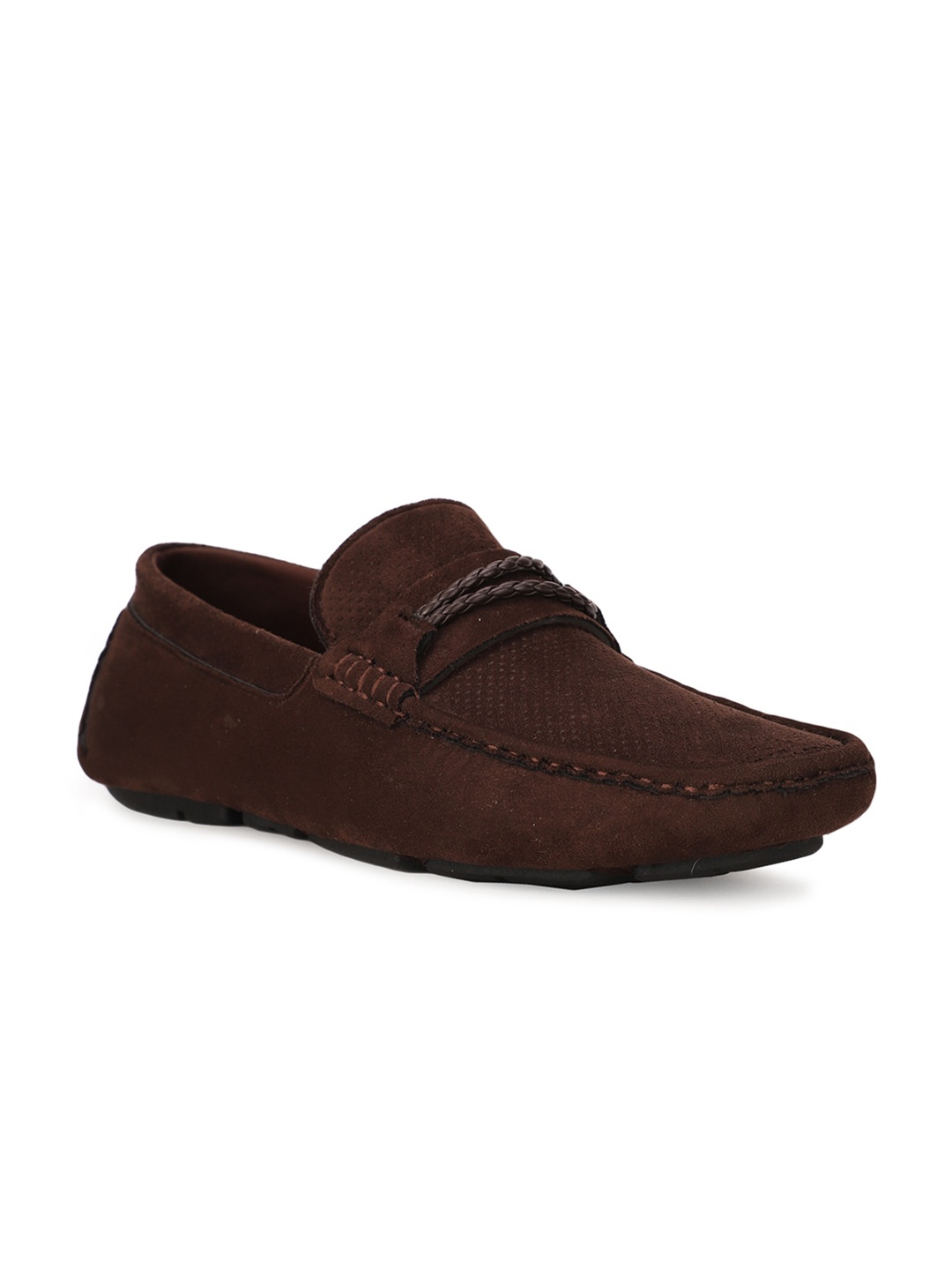 

Bata Men Coffee Brown Textured Loafer Driving Shoes