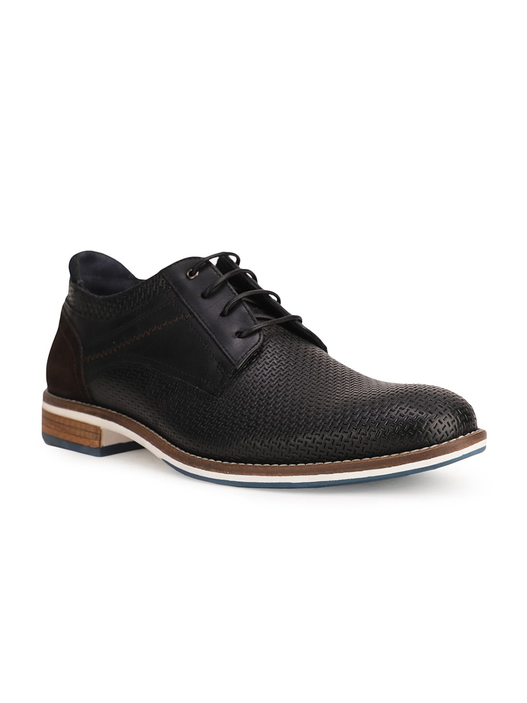 

Bata Men Black Leather Sneakers
