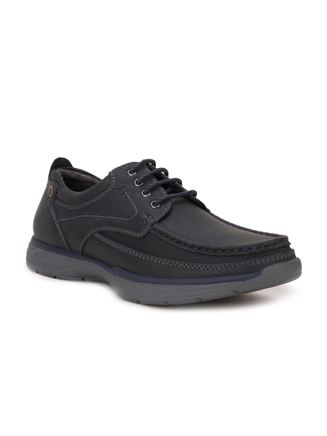 

Bata Men Navy Blue Textured PU Derbys