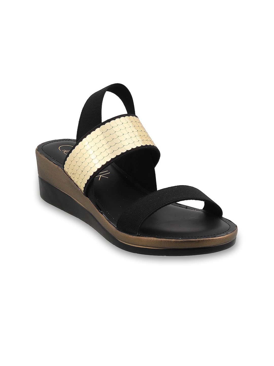 

Catwalk Embellished Open Toe Flatform Heels, Black