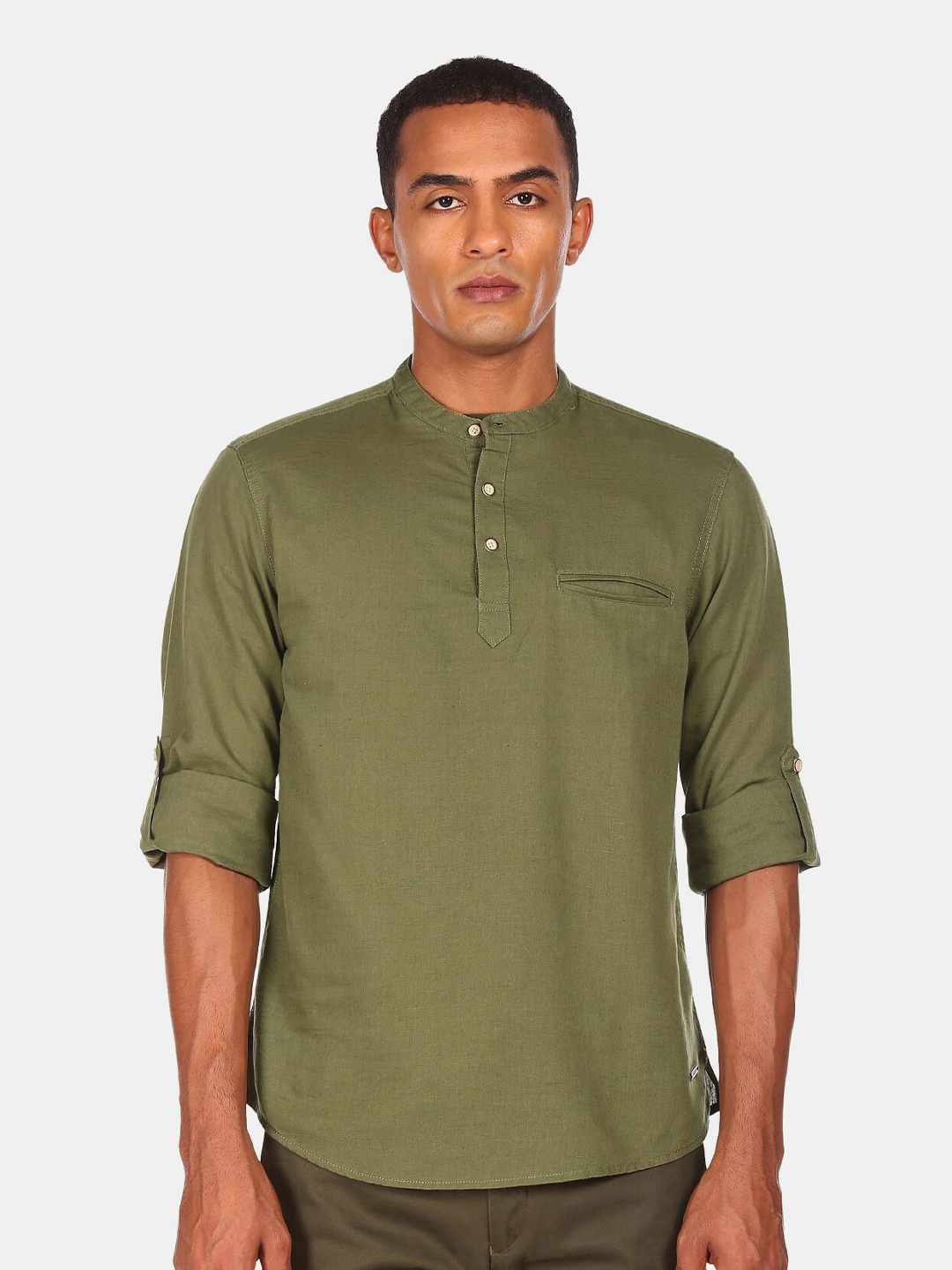 

Cherokee Men Green Casual Shirt