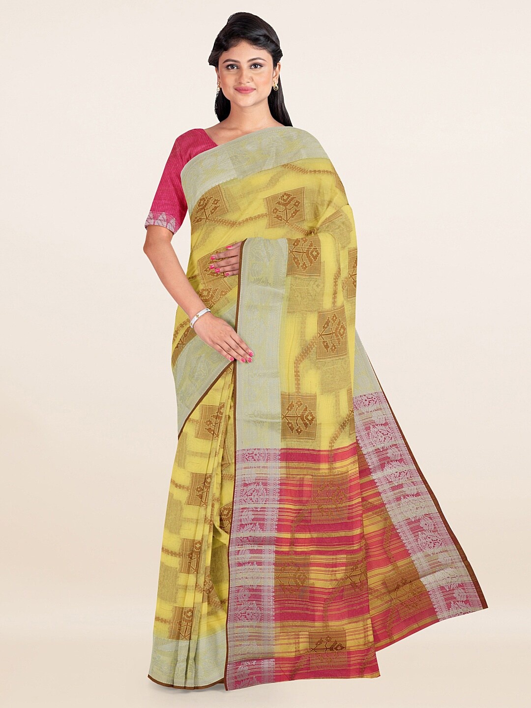 

Pothys Yellow Woven Design Saree