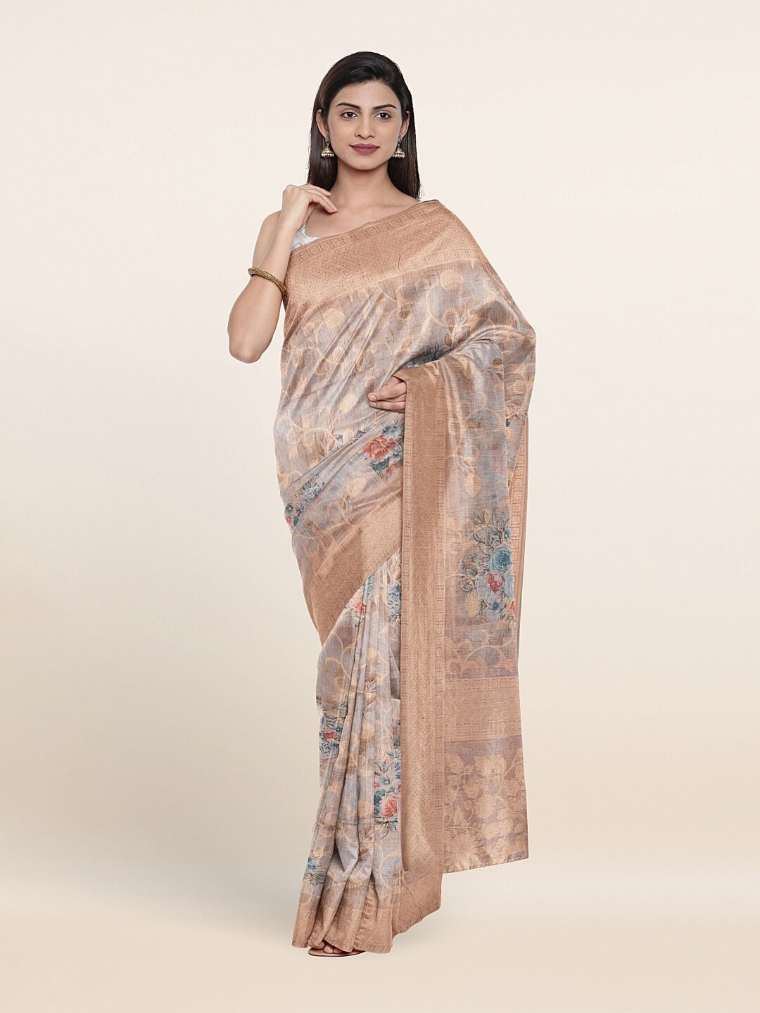 

Pothys Mauve Floral Printed Saree