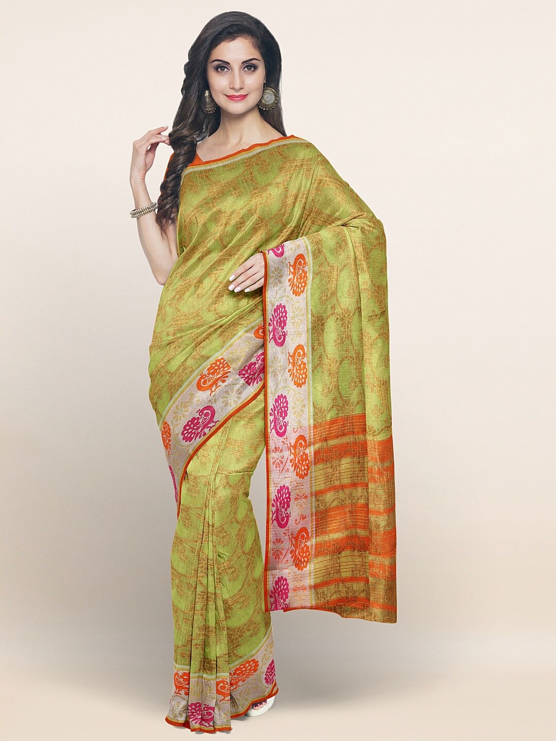 

Pothys GreenWoven Design Saree, Green