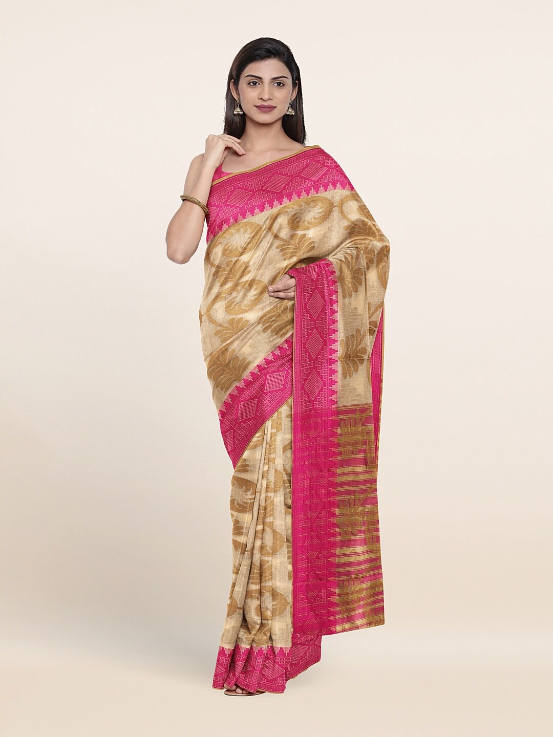 

Pothys Cream-Coloured Woven Design Saree