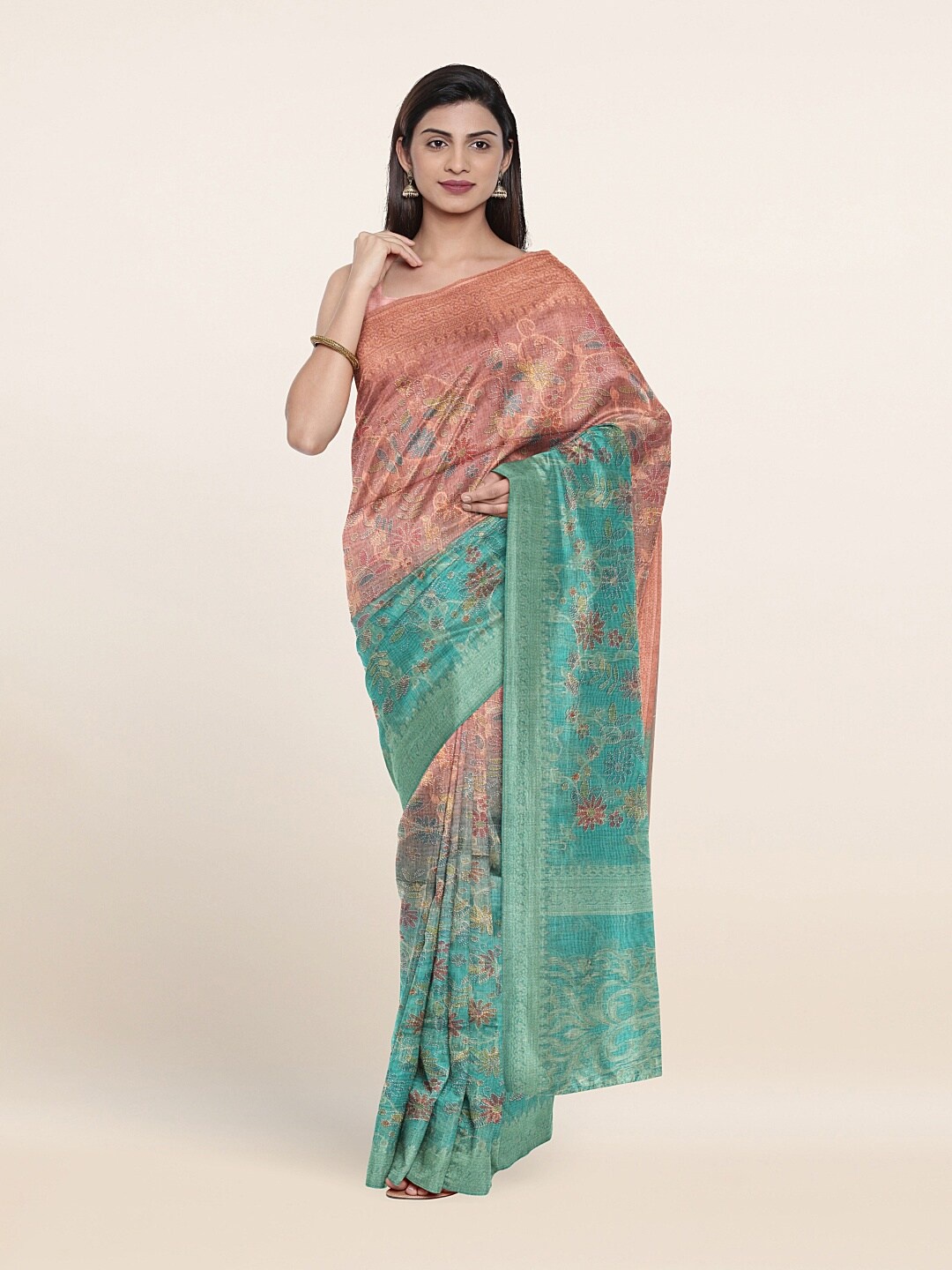 

Pothys Blue Floral Printed Saree
