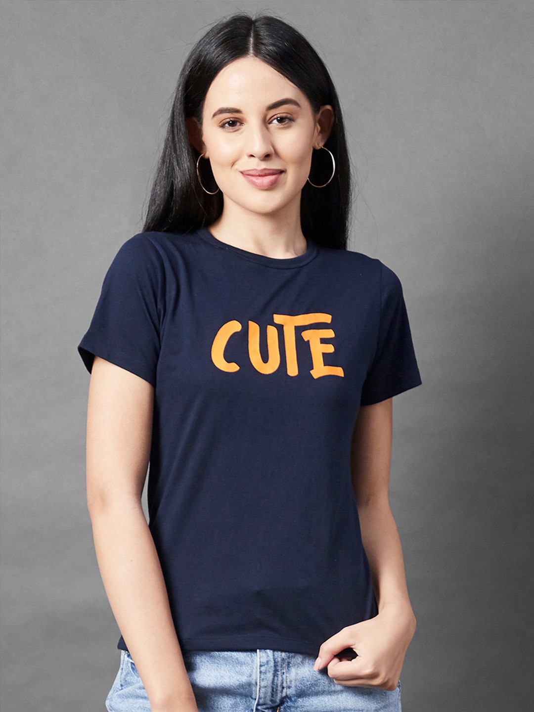 

Rigo Cotton Printed Slim Fit T-shirt, Navy blue