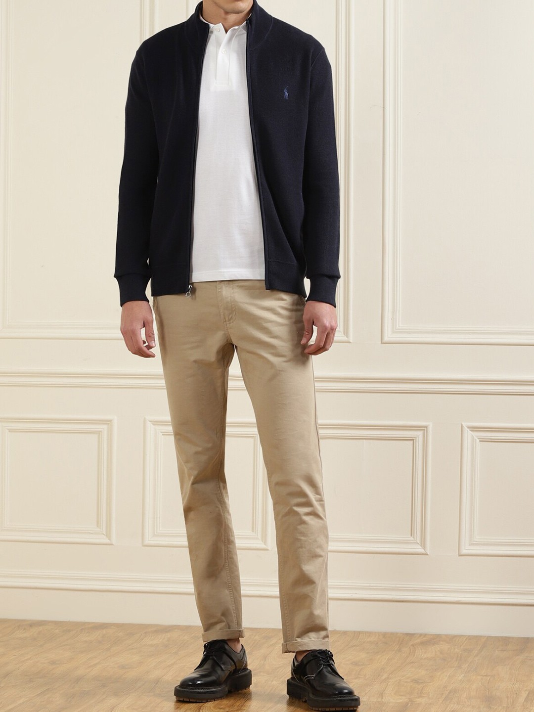 

Polo Ralph Lauren Men Navy Blue Cotton Full Zip Cardigan