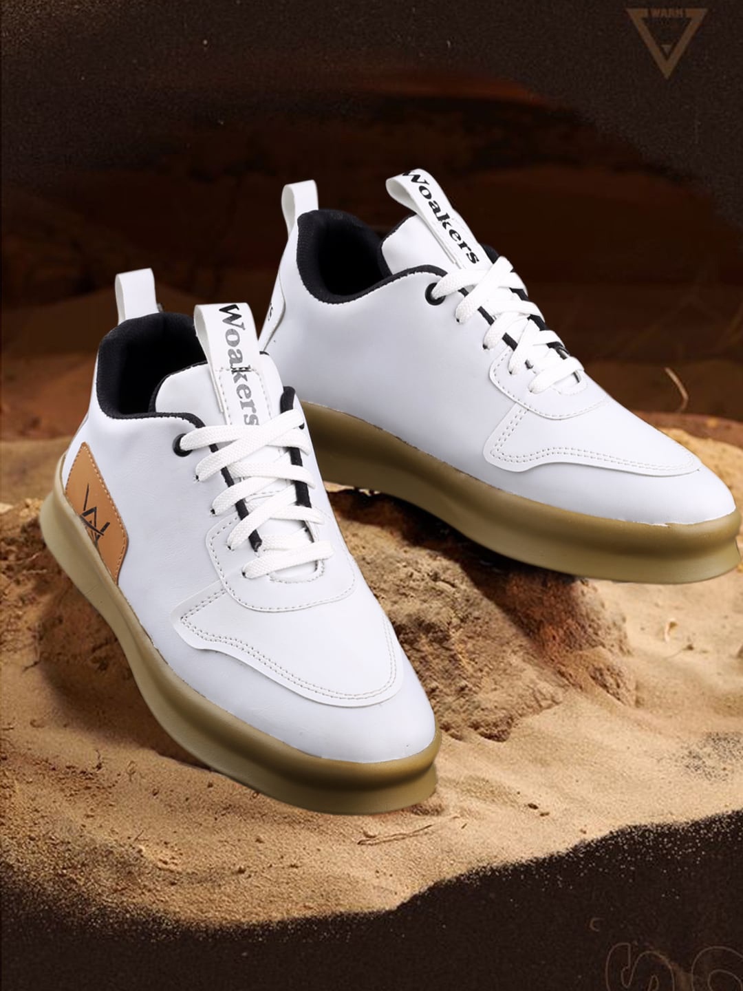 

Woakers Men White Solid Sneakers