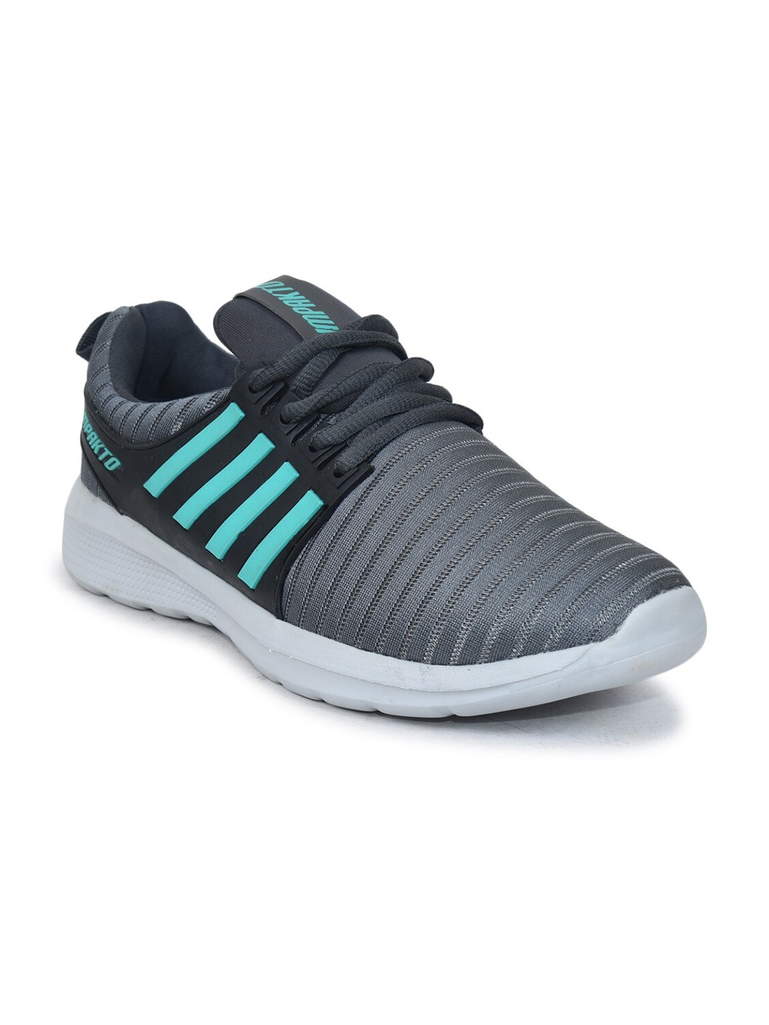 

IMPAKTO Men Grey & Blue Running Non-Marking Shoes
