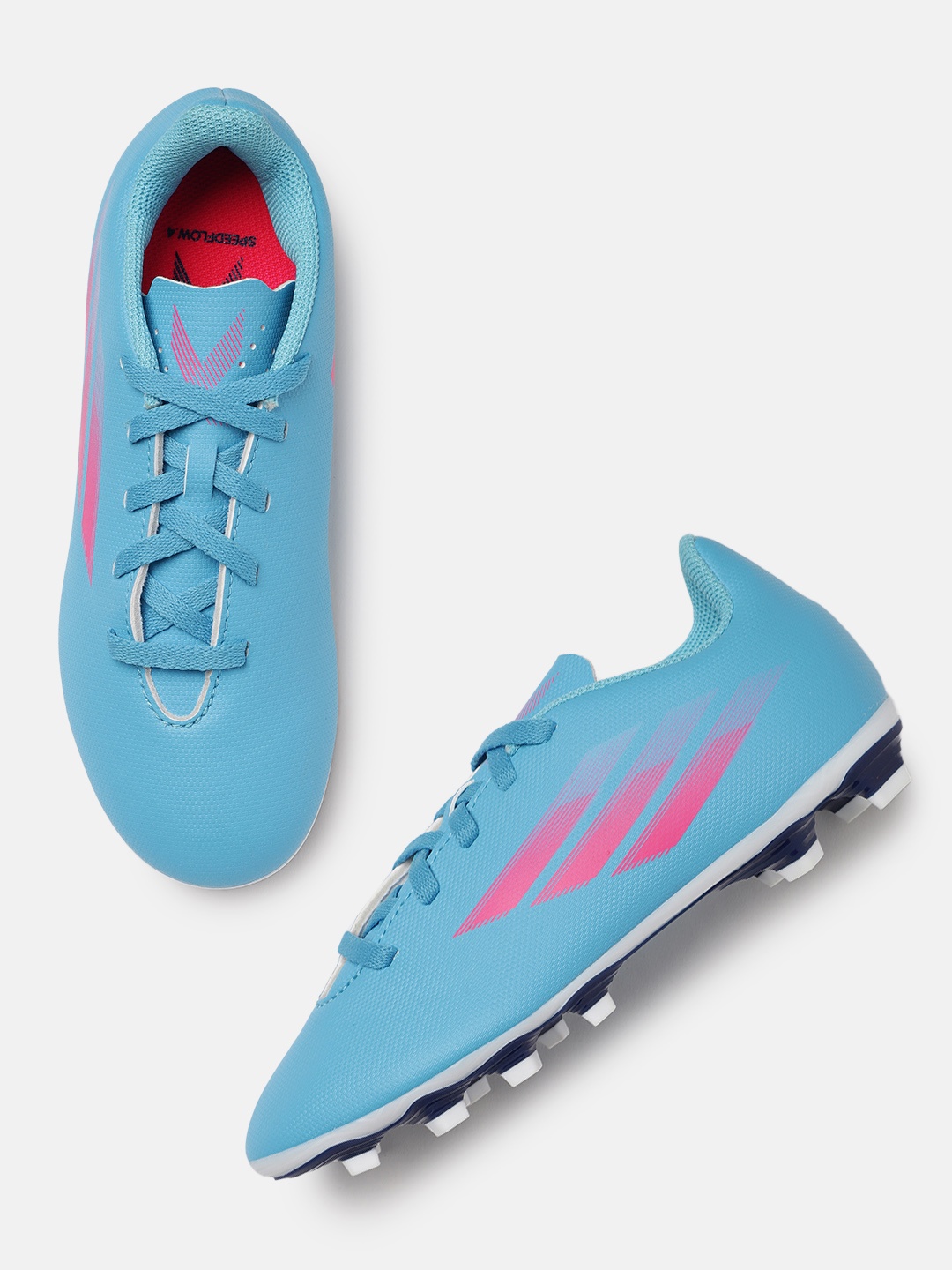 

ADIDAS Kids Blue Speedflow.4 Flexible Ground Football Shoes