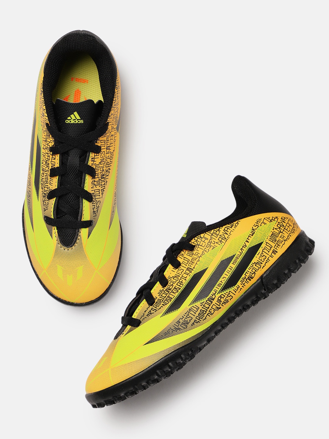 

ADIDAS Kids Yellow Speedflow Messi.4 Flexible Ground Football Shoes