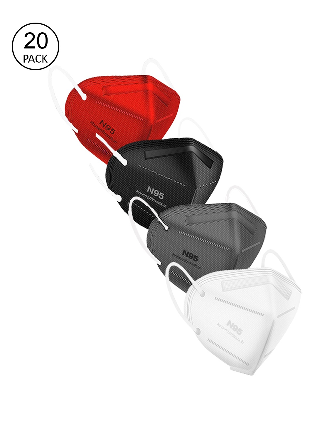 

Swiss Design Unisex Assorted Pack Of 20 5-Ply 5-Ply Anti-Pollution KN95 Face Masks