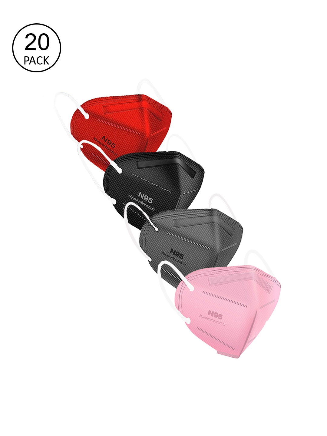 

Swiss Design Unisex Pack Of 20 Assorted 5-Ply Anti-Pollution N95 Masks