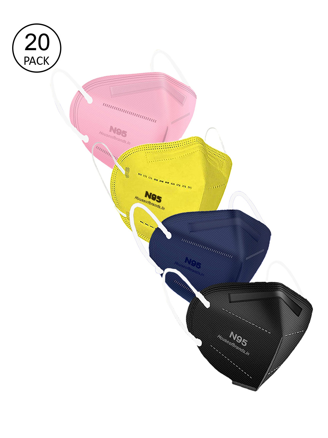 

Swiss Design Unisex Pack Of 20 Assorted 5-Layer Anti-Pollution N95 Masks