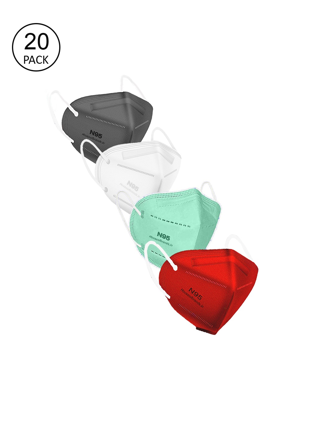 

Swiss Design Unisex Assorted Pack Of 20 5-Ply 5-Ply Anti-Pollution KN95 Face Masks