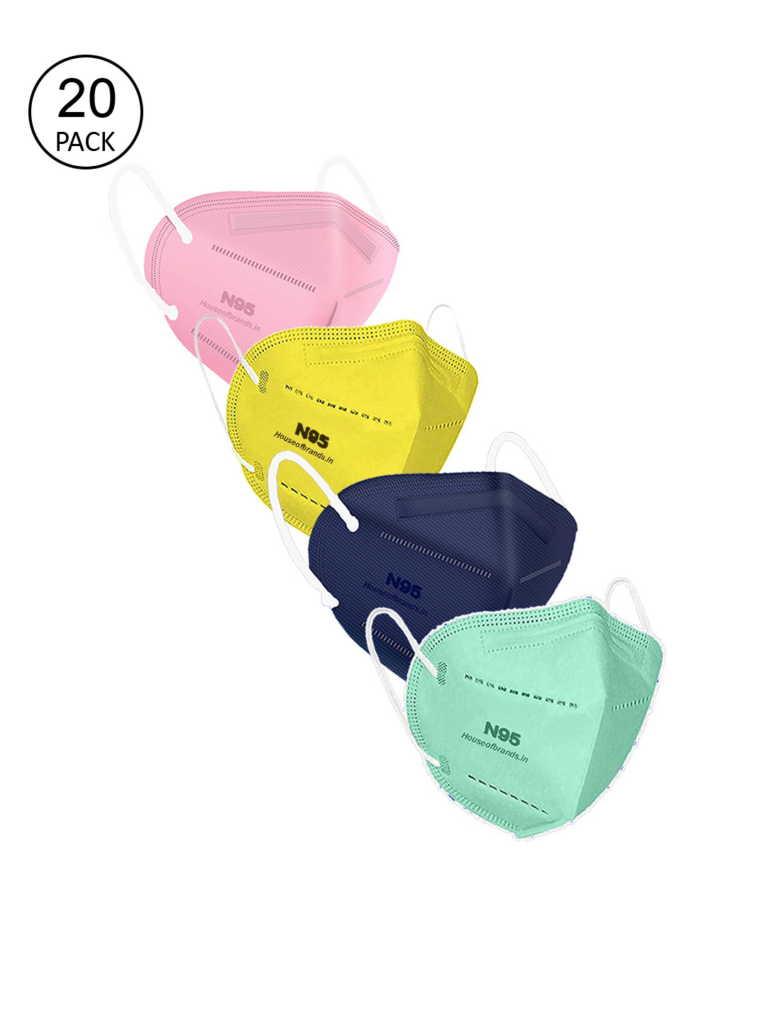 

Swiss Design Unisex Pack Of 20 Assorted 5-Layer Anti-Pollution N95 Masks