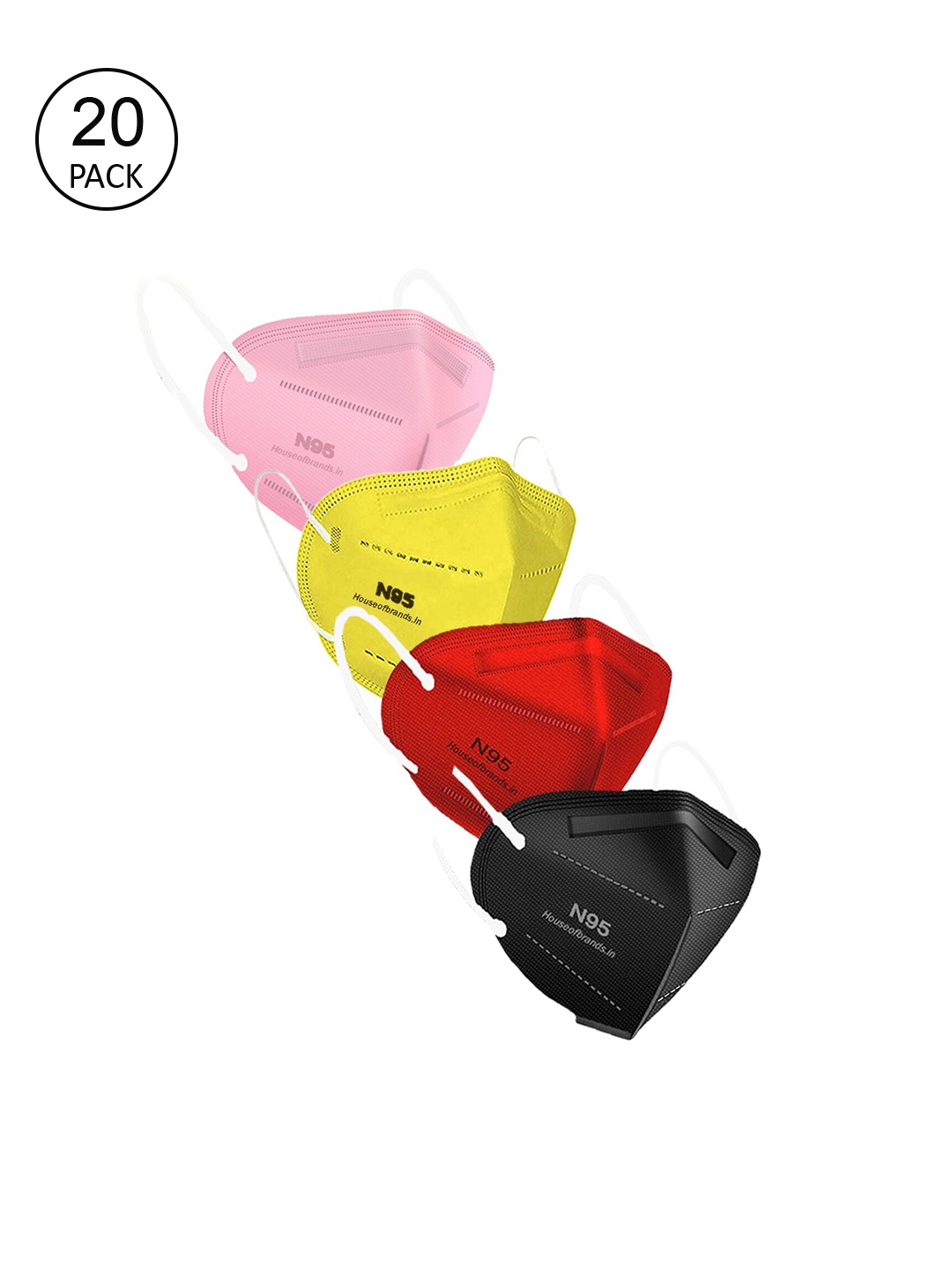 Swiss Design Unisex Pack of 20 Anti-Pollution N95 Disposable Mask, Assorted