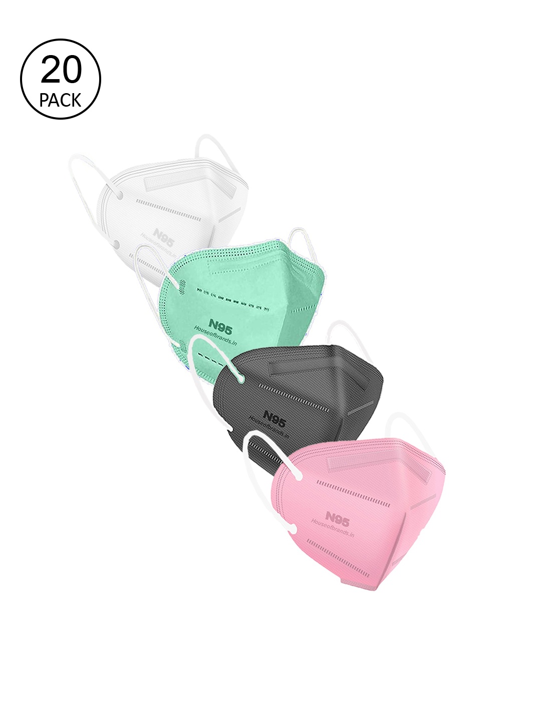 

Swiss Design Unisex Pack Of 20 Assorted 5-Layer Anti-Pollution N95 Masks