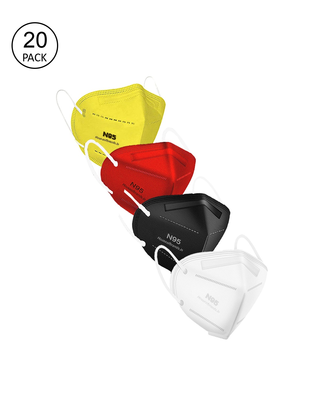 

Swiss Design Unisex Pack Of 20 5-Ply Anti-Pollution N95 Masks, Assorted