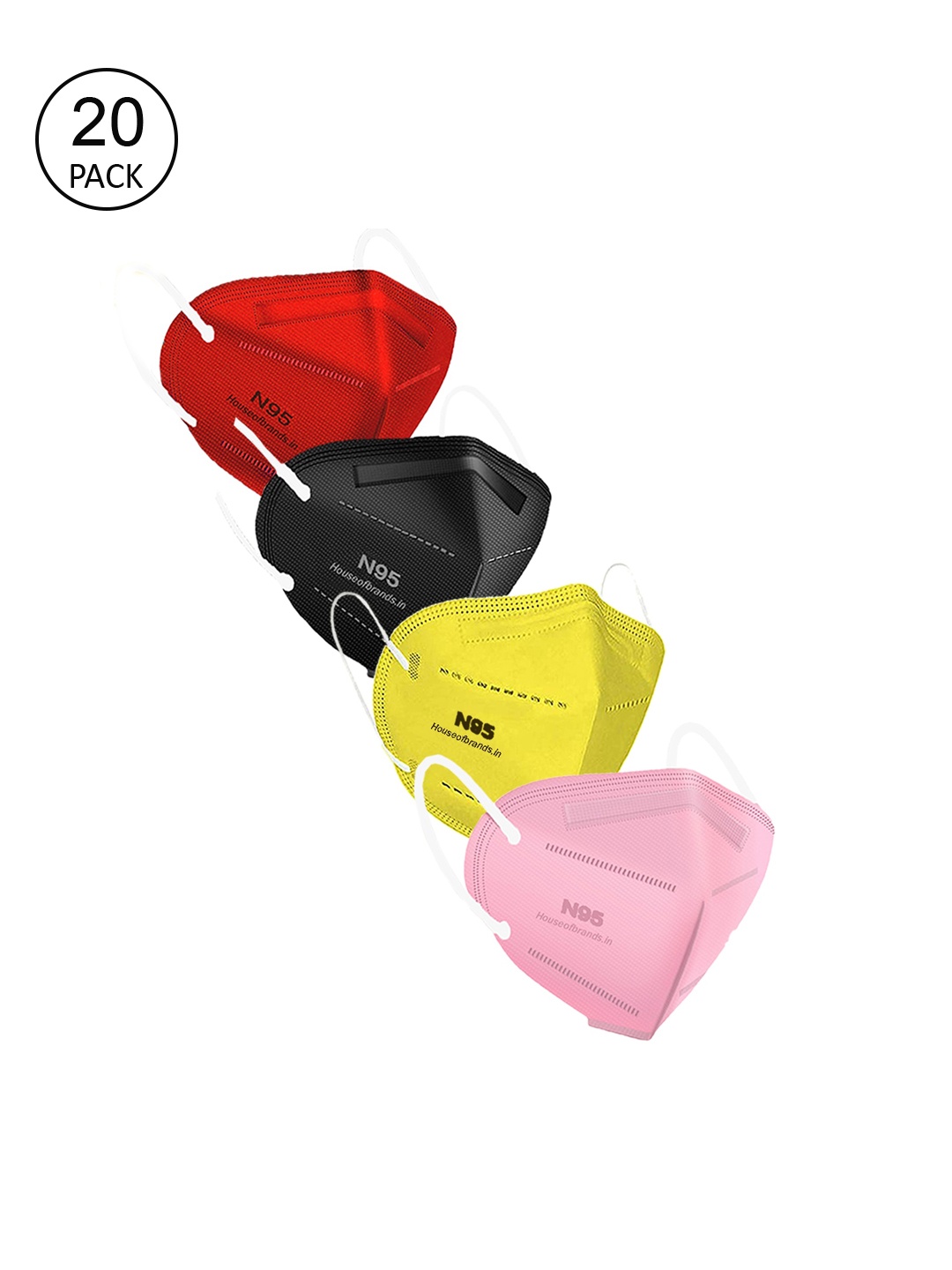 

Swiss Design Unisex Pack Of 20 Assorted 5-Layer Anti-Pollution N95 Masks