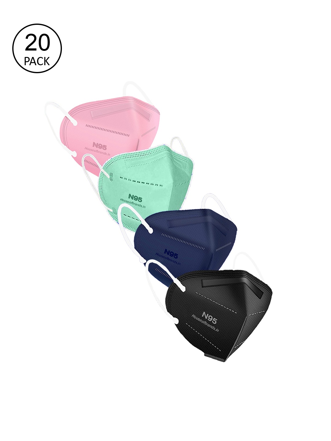 

Swiss Design Unisex Pack Of 20 Assorted 5-Layer Anti-Pollution N95 Masks