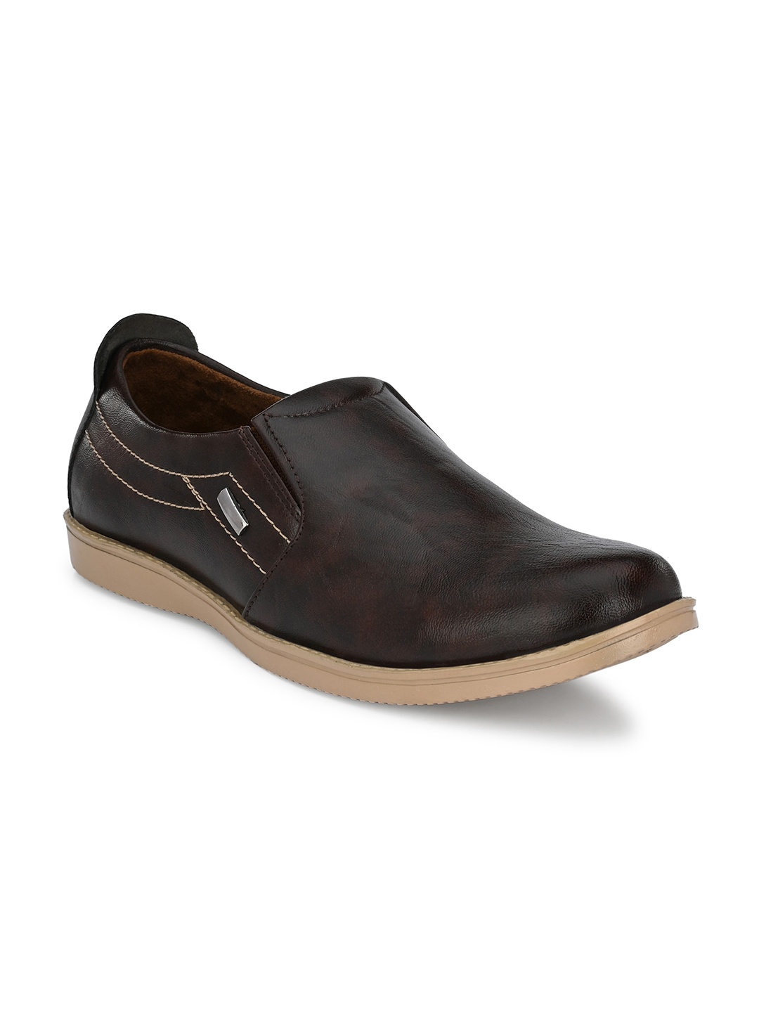 

Sir Corbett Men Brown Slip-On Sneakers
