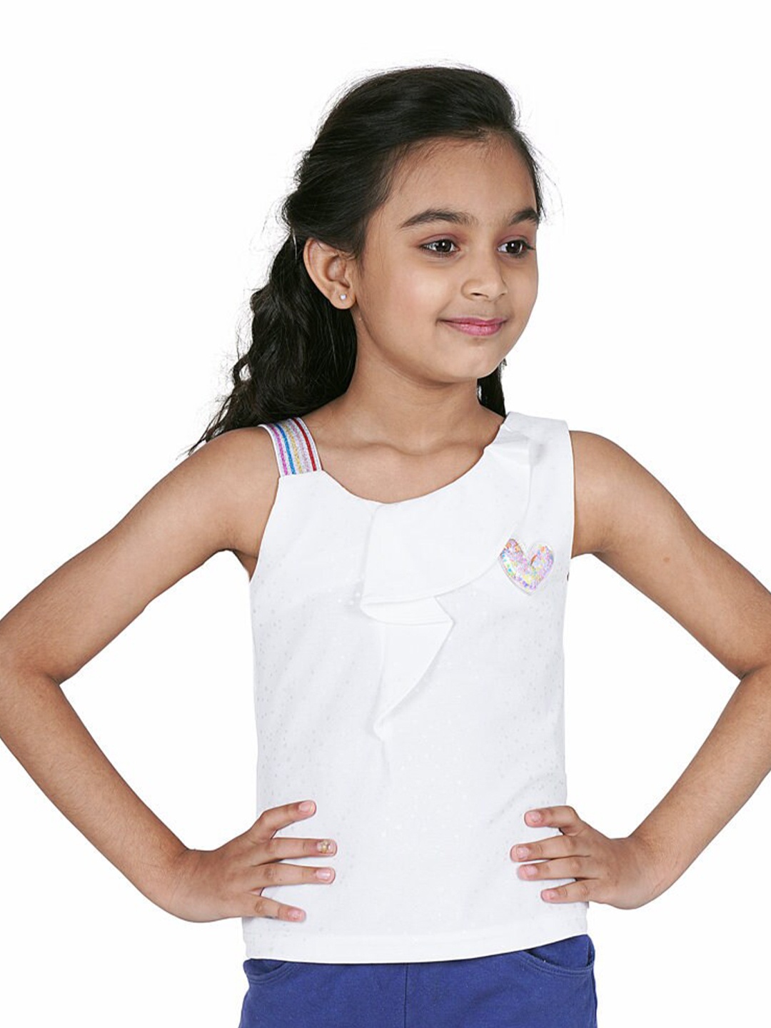 

Tiny Girl Cream-Coloured Embellished Top