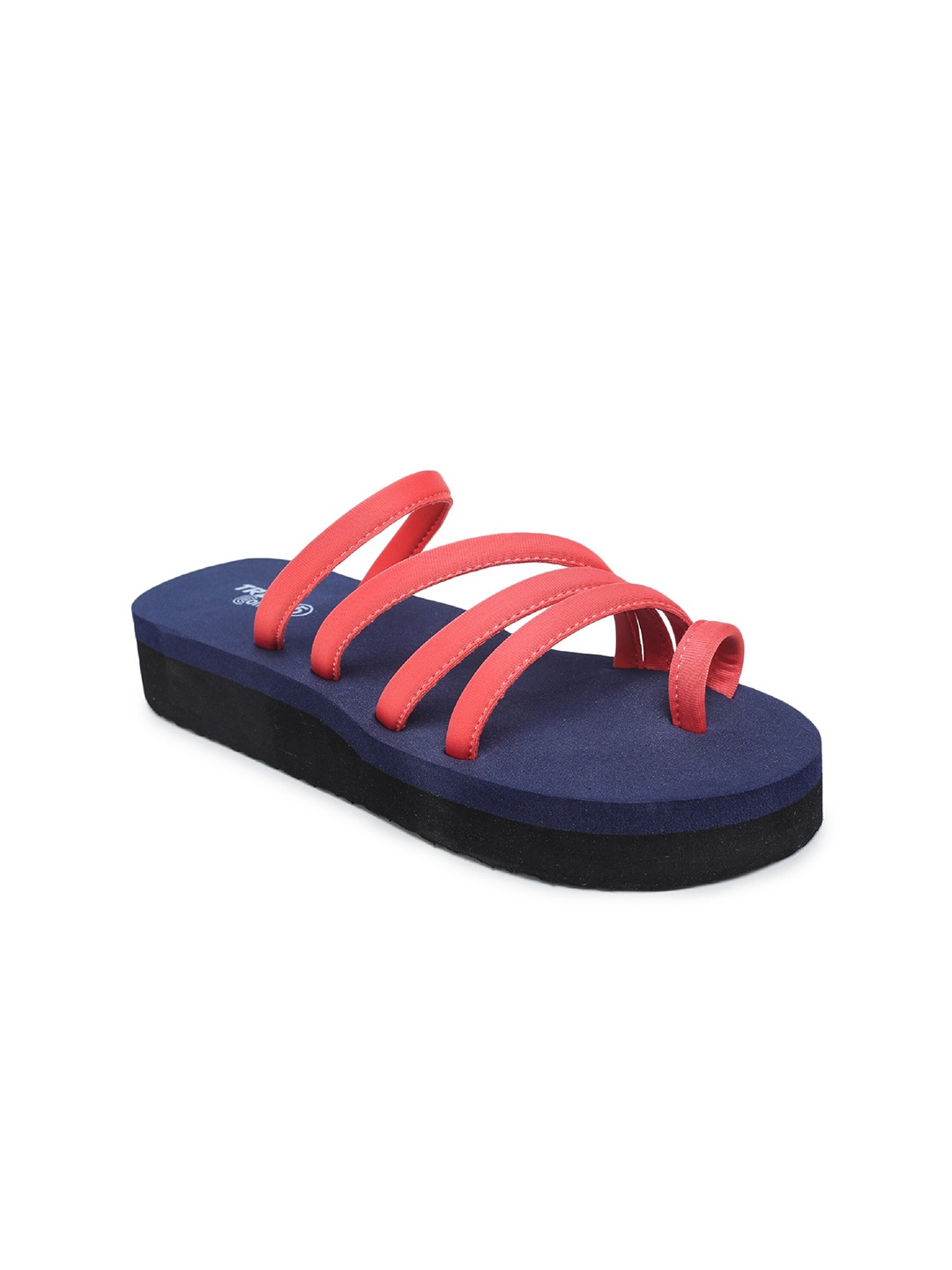 

TRASE Pink & Navy Blue Flatform Heels
